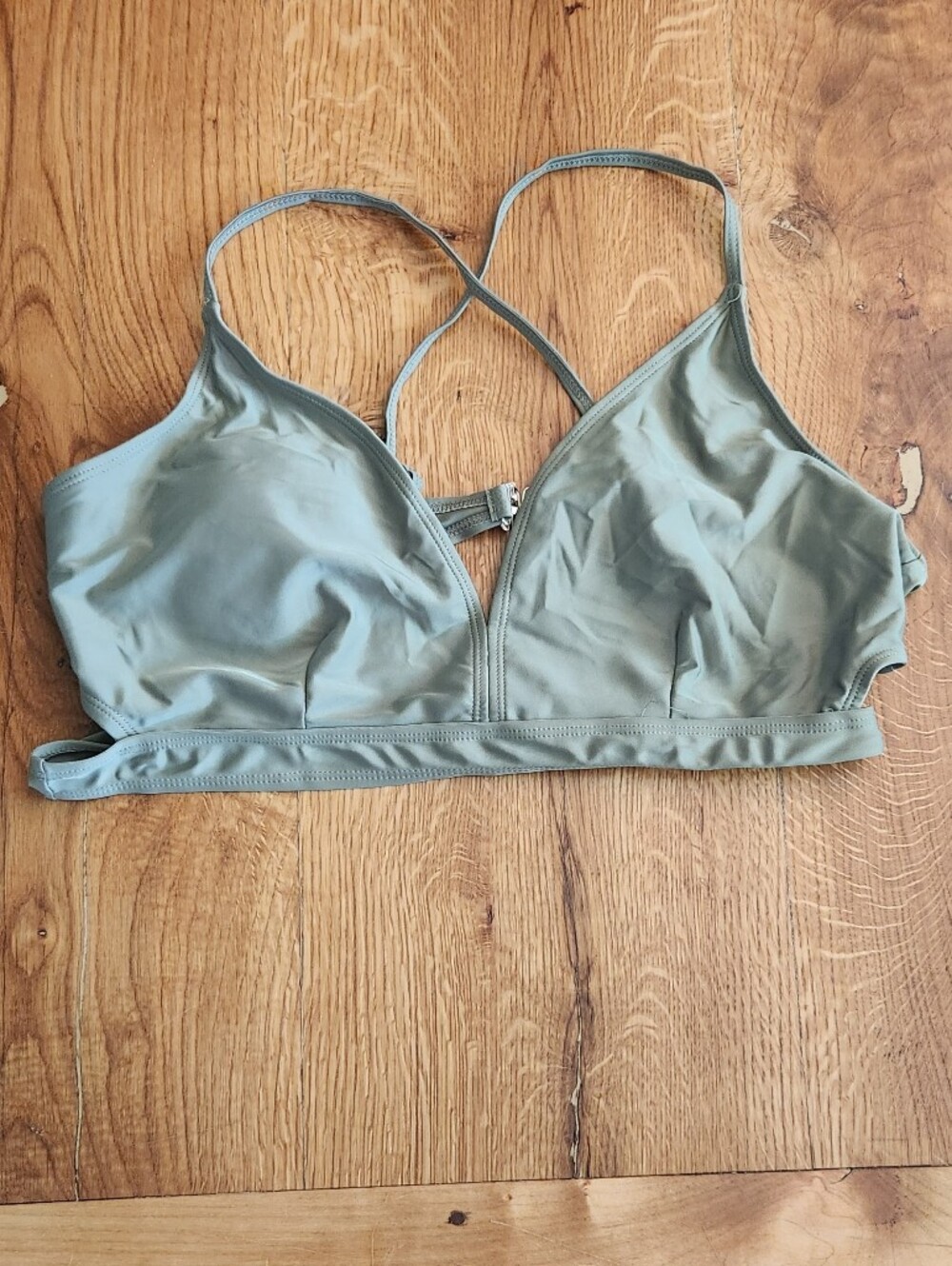 Sonoma Olive Green Crisscross Bralette Bikini Top